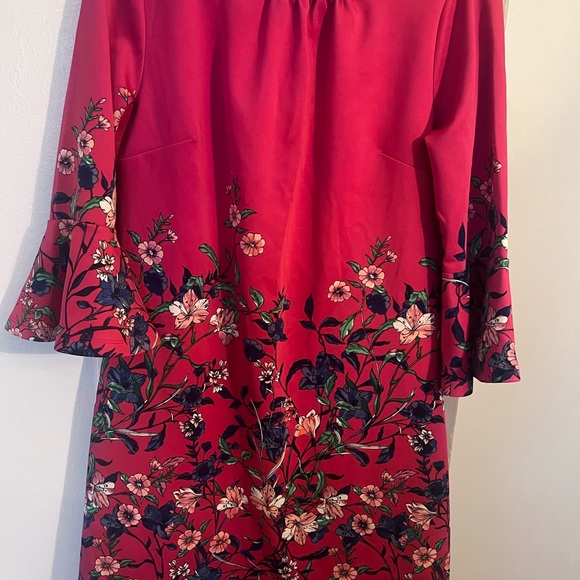 New York & Company Red Sheath Dress with Bell Sleeves - Picture 3 of 10